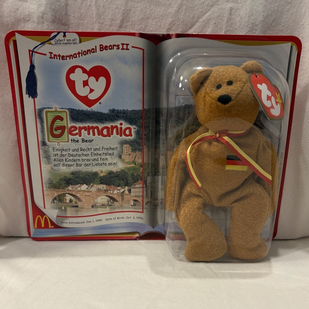 TY Beanie Baby Germania Bear Germany McDonald's International Bears II 1999 NIB